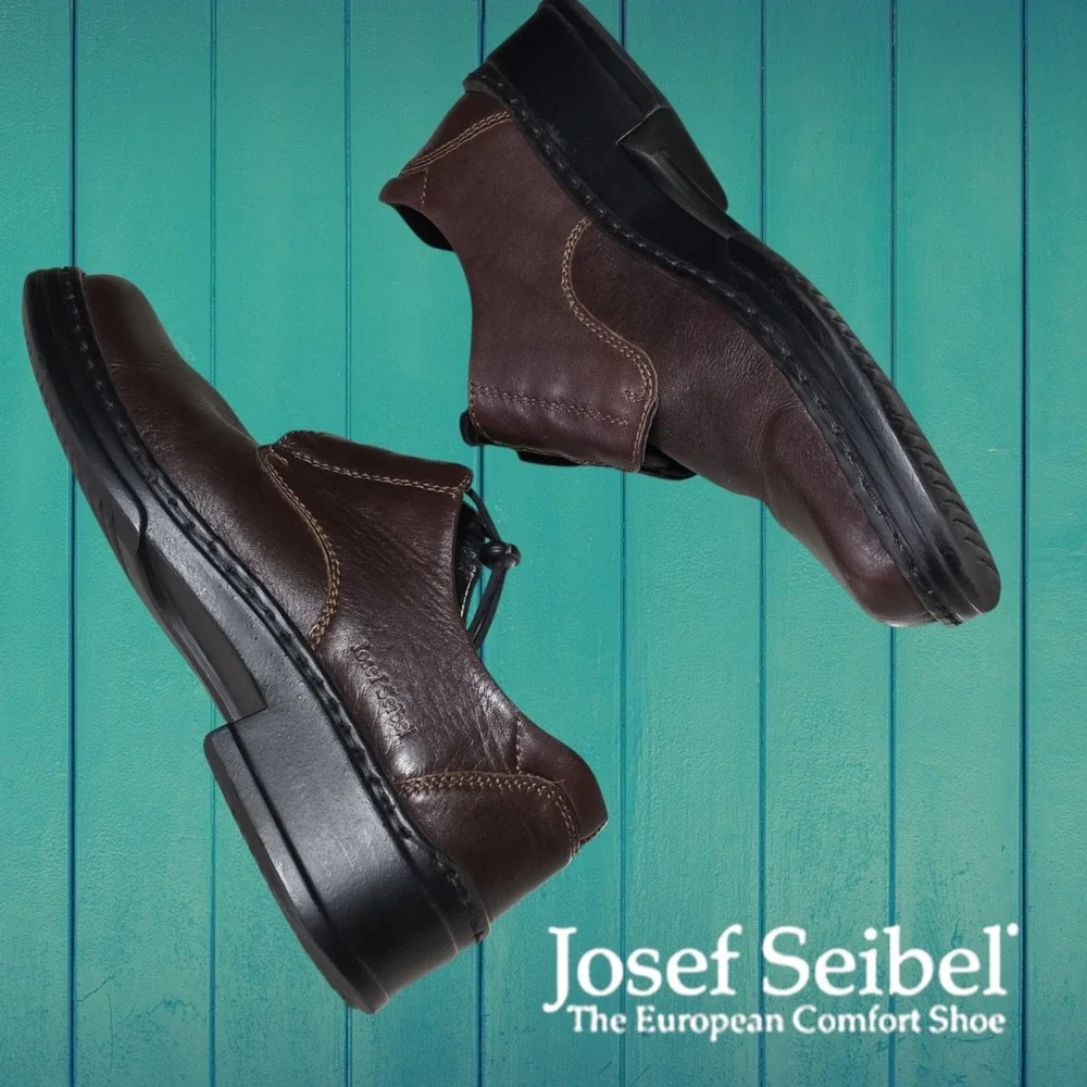 Josef Seibel Women's‎ Taylor Toggle Leather Comfort Shoes Brown EU 38 US 7-7.5